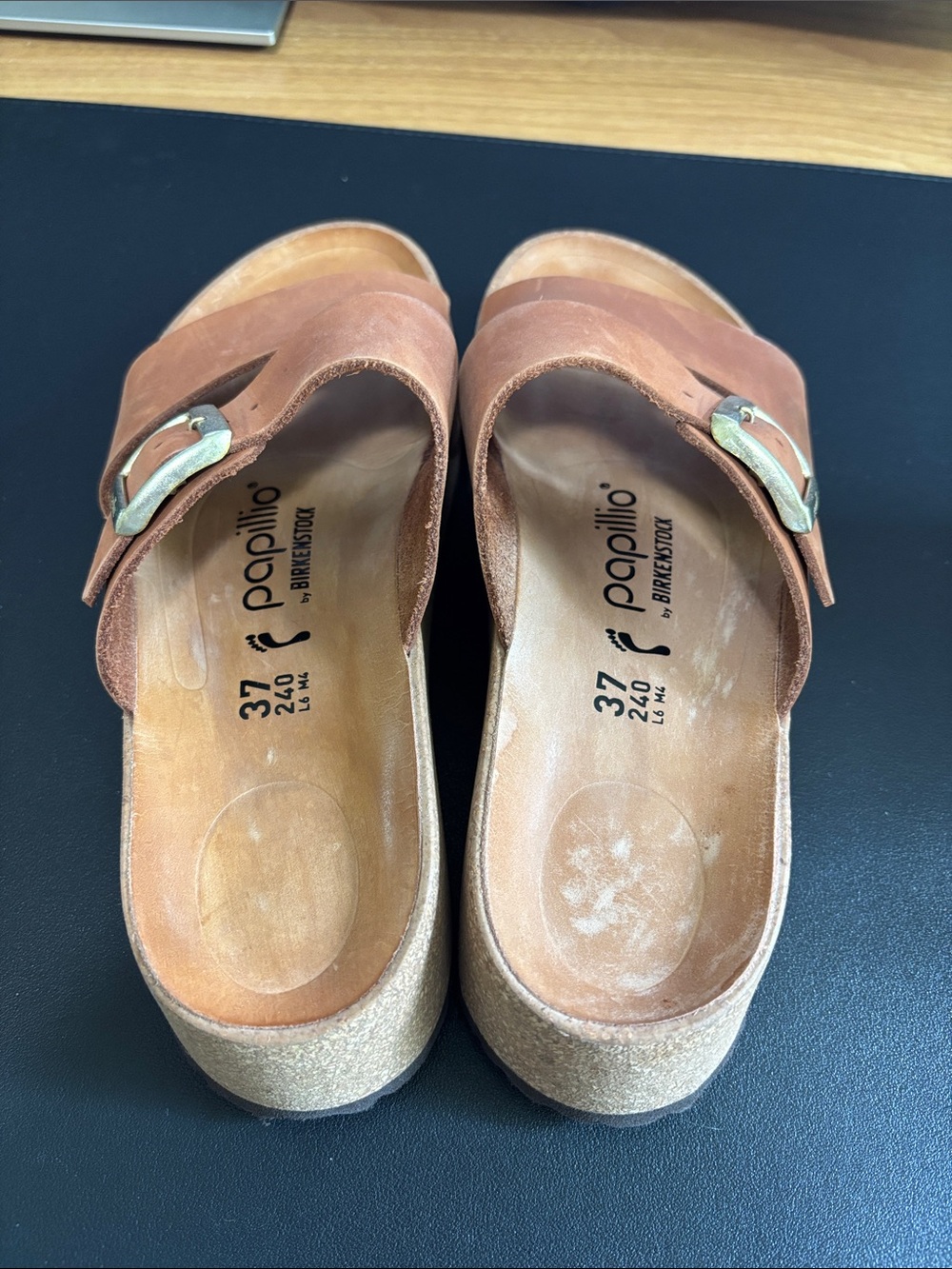 Birkenstock Papillio Cognac Single-Buckle Leather Slide - Picture 2 of 8